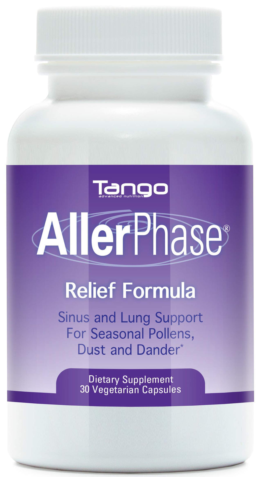AllerPhase Natural Herbal Sinus and Lung Relief Supplement for Seasonal Respiratory Discomfort Caused by Pollens, Dust, and Dander (30 Vegetarian Capsules)