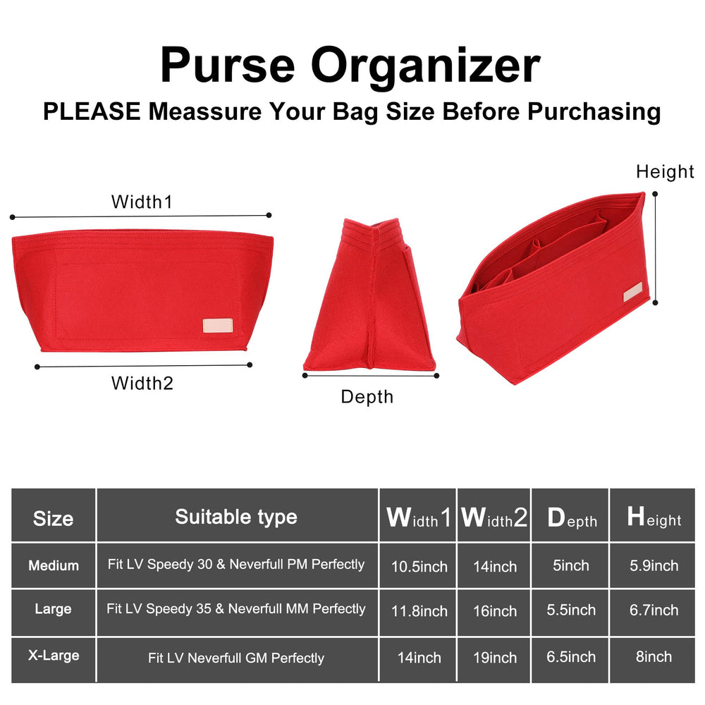Doxo Felt Organizer Insert for Handbags & Base Shap