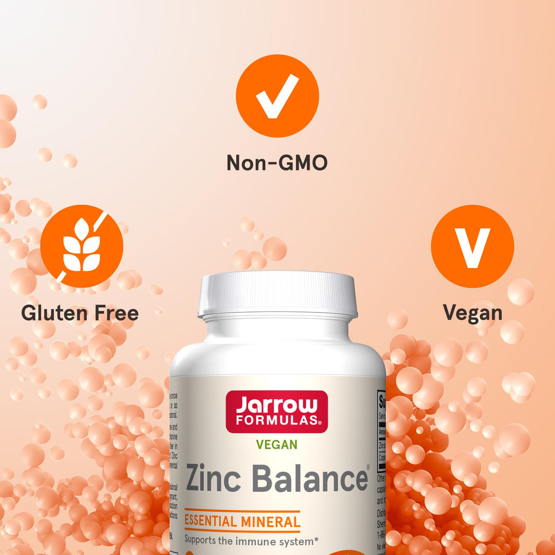Zinc Balance 15 mg - 100 Servings (Veggie Caps) - Includes Copper - Essential Mineral for Immune System Support - Immune Support Supplement - Gluten Free Zinc Copper Supplement - Vegan
