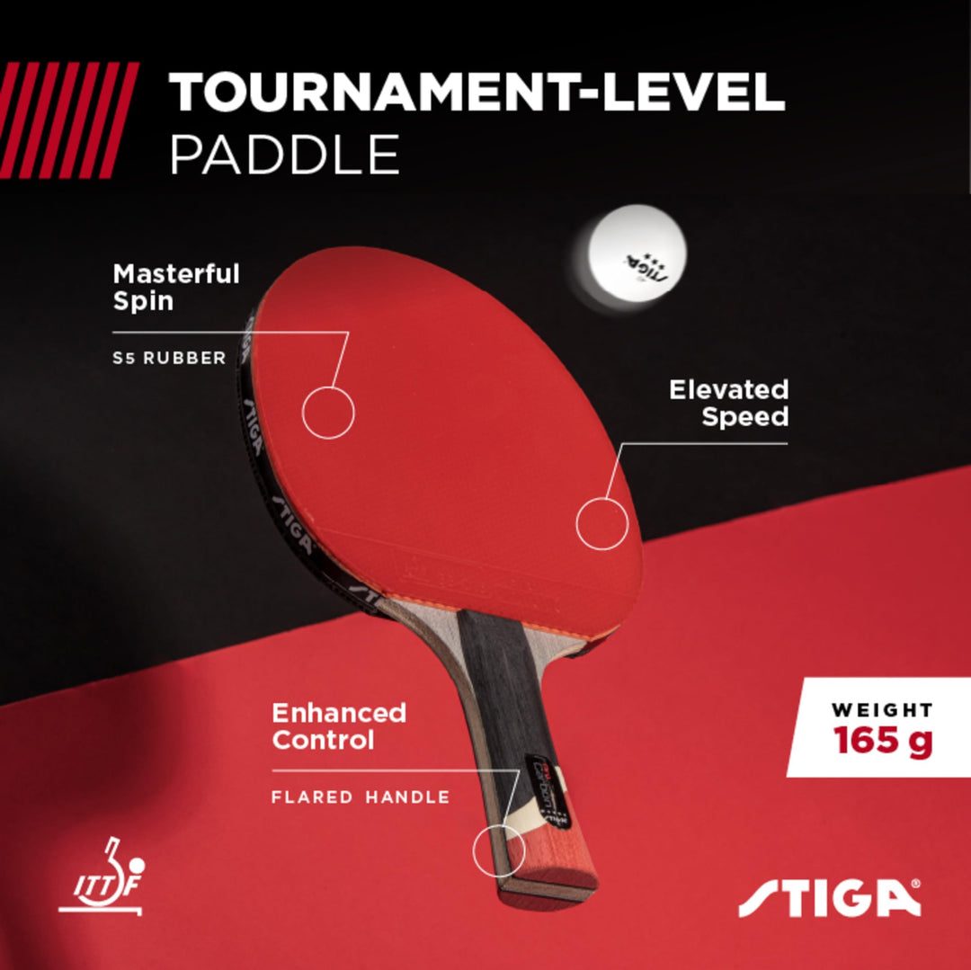 Pro Carbon Wooden Table Tennis Racket- Multicolour