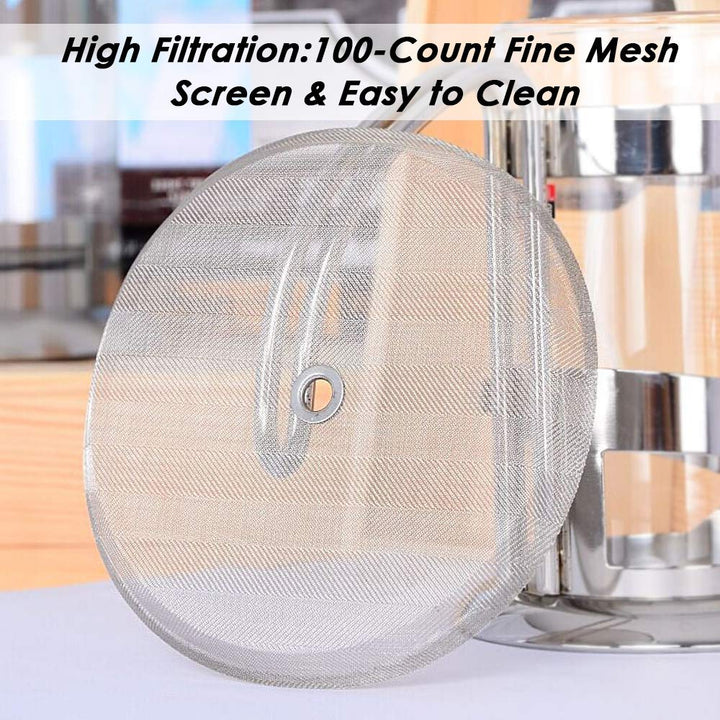 4 Pack French Press Replacement Filter Screen, 4 Inch Stainless Steel Mesh Replacements for 1000 ml / 34 oz / 8 cup French Press