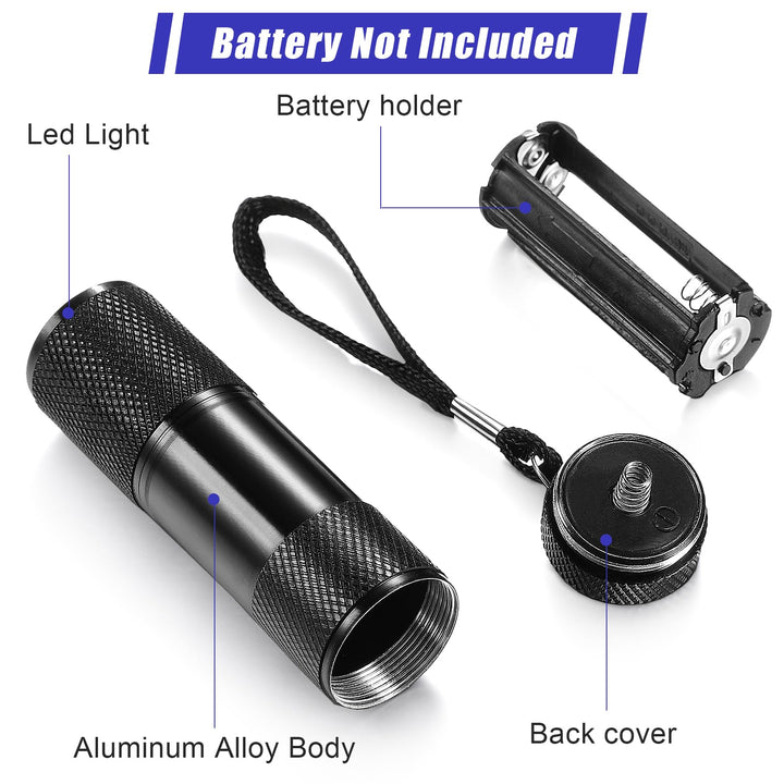 10 Pieces UV Blacklight Flashlights, LED Light, Handheld, Mini Light Torch Detector, Portable UV Flashlight Torch for Pets Stains Urine (Purple Light)