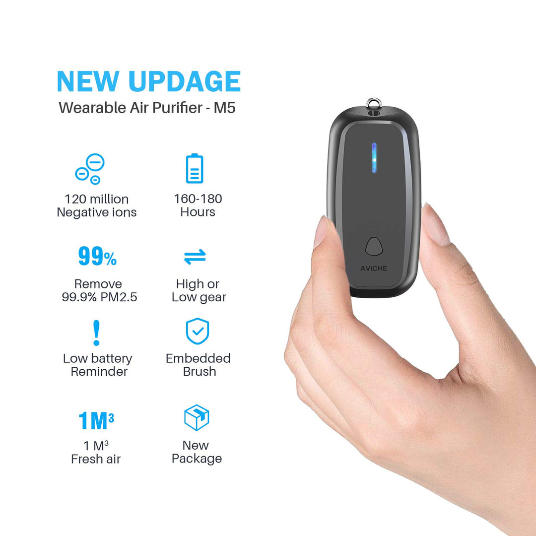 M5 Necklace Wearable Mini Personal with USB | Black