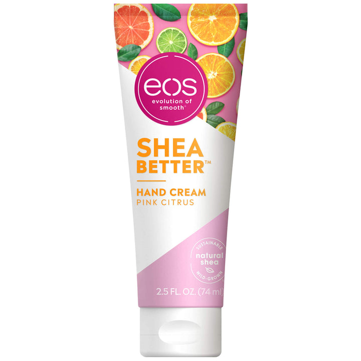 eos Shea Better Hand Cream - Pink Citrus | Natural Shea Butter Hand Lotion and Skin Care | 24 Hour Hydration with Shea Butter & Oil | 2.5 oz