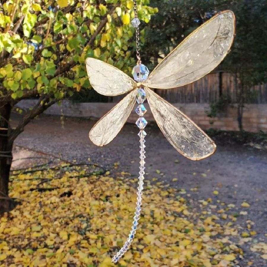Suncatcher Dragonfly, Small Dazzlefly Dragonfly Sun Catcher with Crystals,Rainbow Maker Pendant Window Hanging Ornamen…