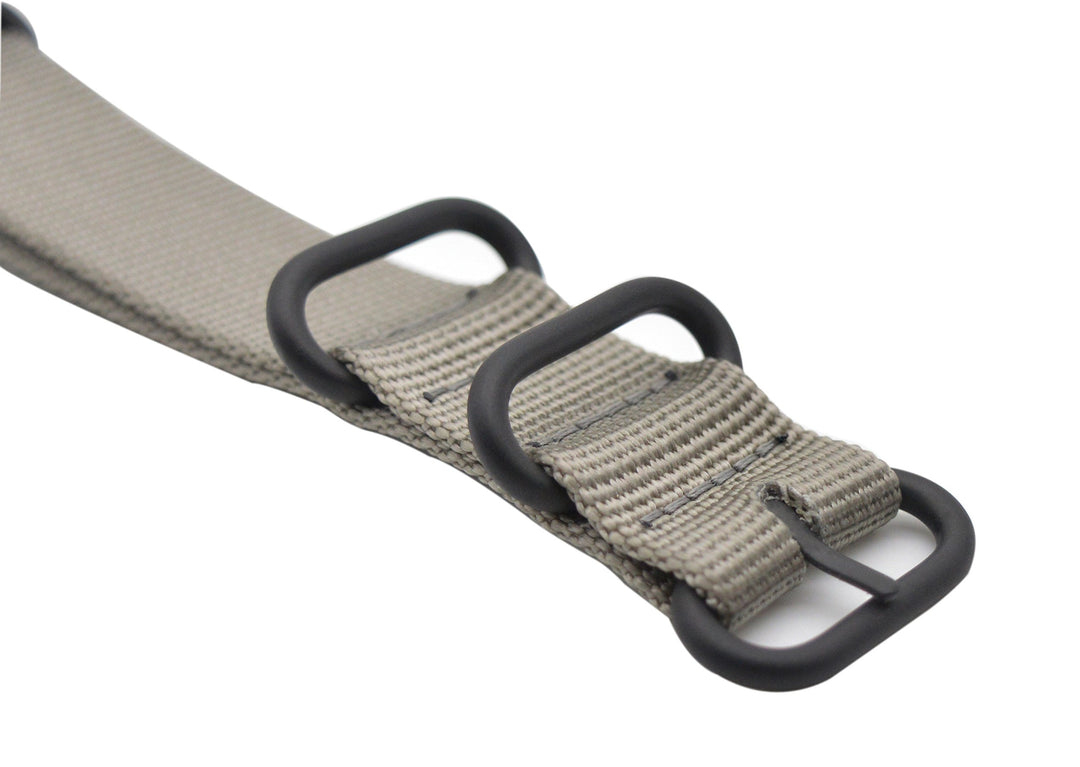 Watch Band with Ballistic Nylon Material Strap and High-End Black Buckle (Matte Finish Buckle) (23mm, Grey)