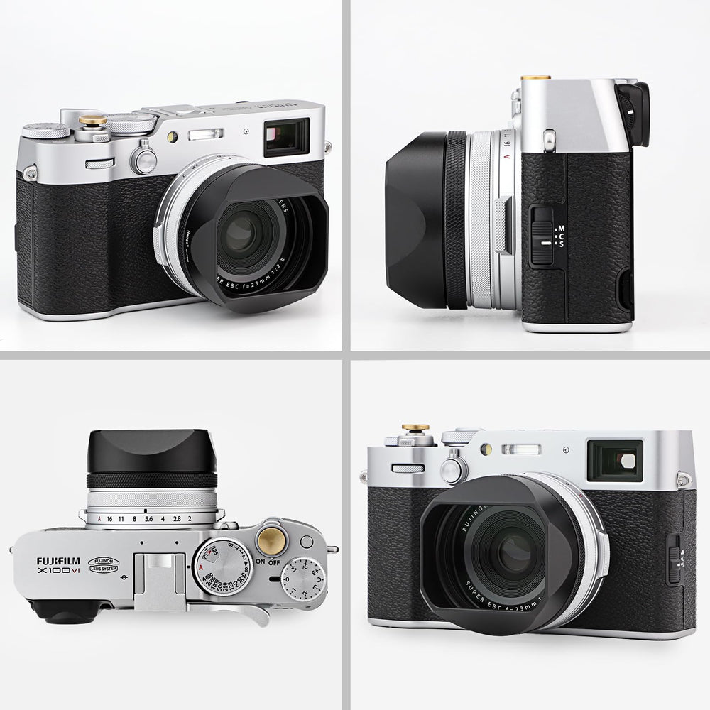 Haoge LH-X54B Square Metal Lens Hood with 49mm Adapter 