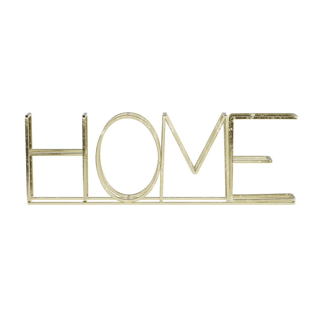 Metal Cutout Free-Standing Table Top Sign-3D HOME Word Art Accent Dcor with Gold Metallic Finish-Modern, Classic, or Farmhouse Style