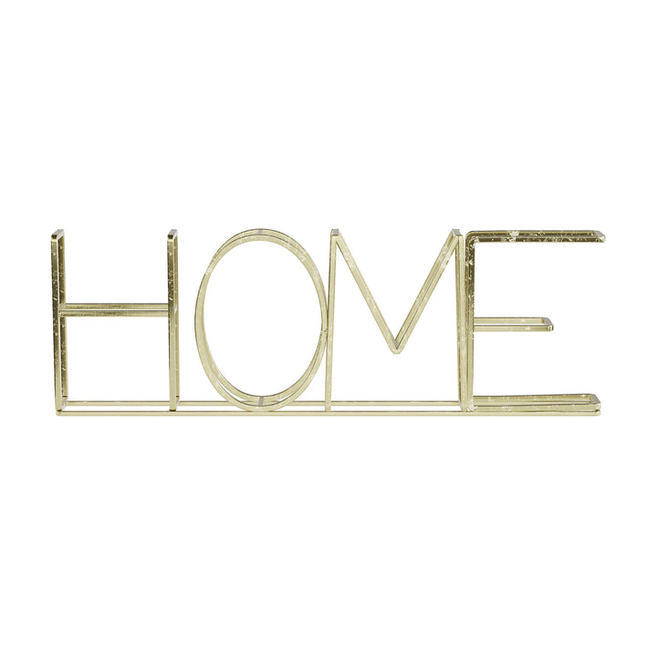 Metal Cutout Free-Standing Table Top Sign-3D HOME Word Art Accent Dcor with Gold Metallic Finish-Modern, Classic, or Farmhouse Style