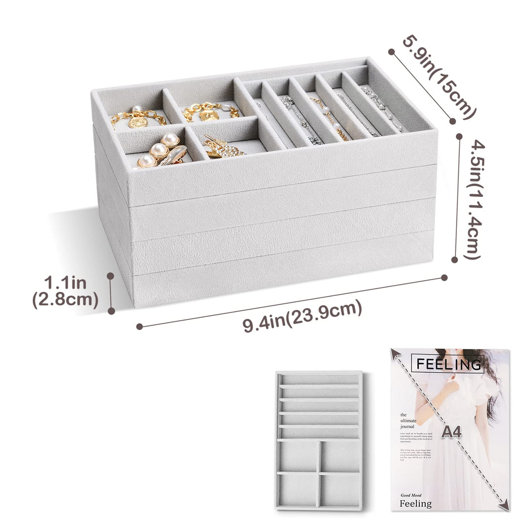 ProCase Stackable Jewelry Organizer Trays for Drawers, 