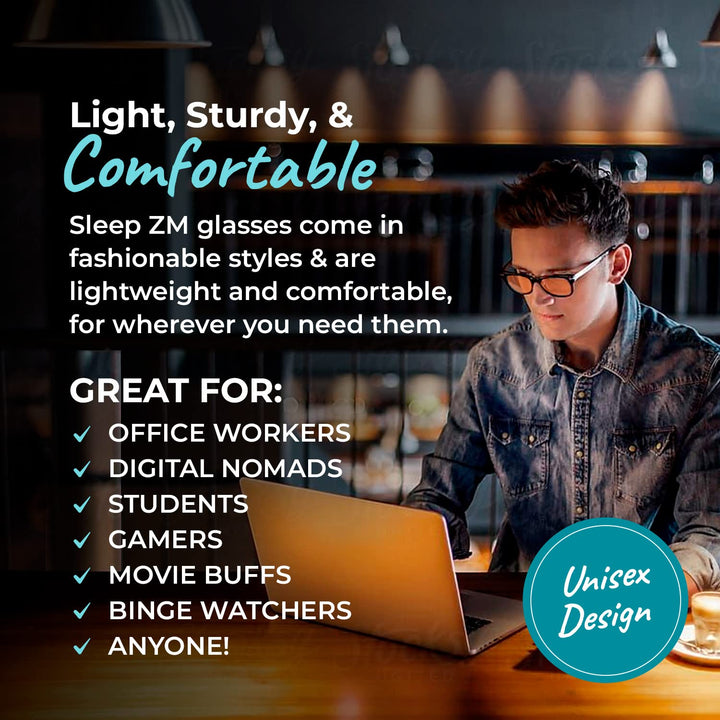 99.9% Orange Blue Light Blocking Glasses for Computer, TV, Gaming Use Improve Sleep Quality by Naturally Producing Melatonin for Women and Men