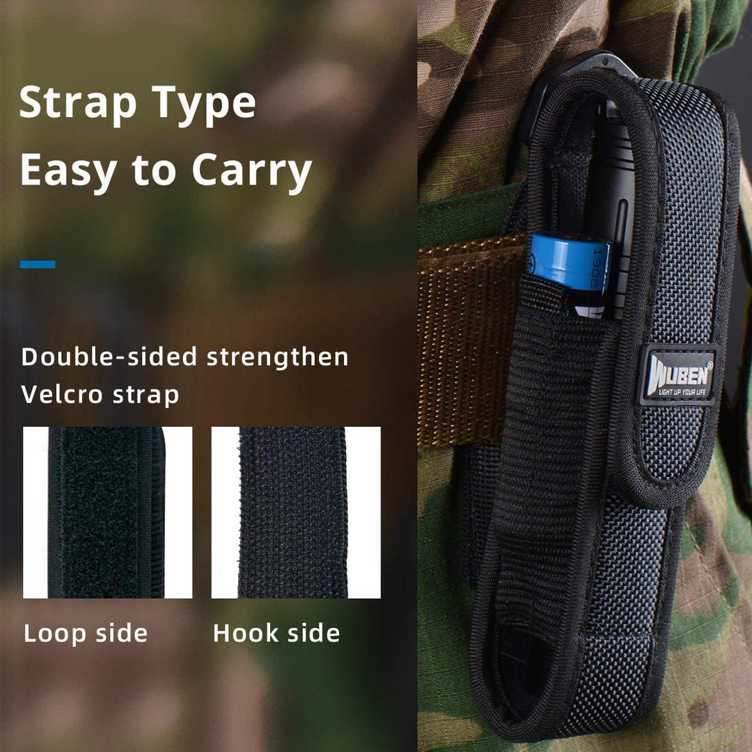 WUBEN Tactical Flashlight Nylon Holster, Adjustable Hea