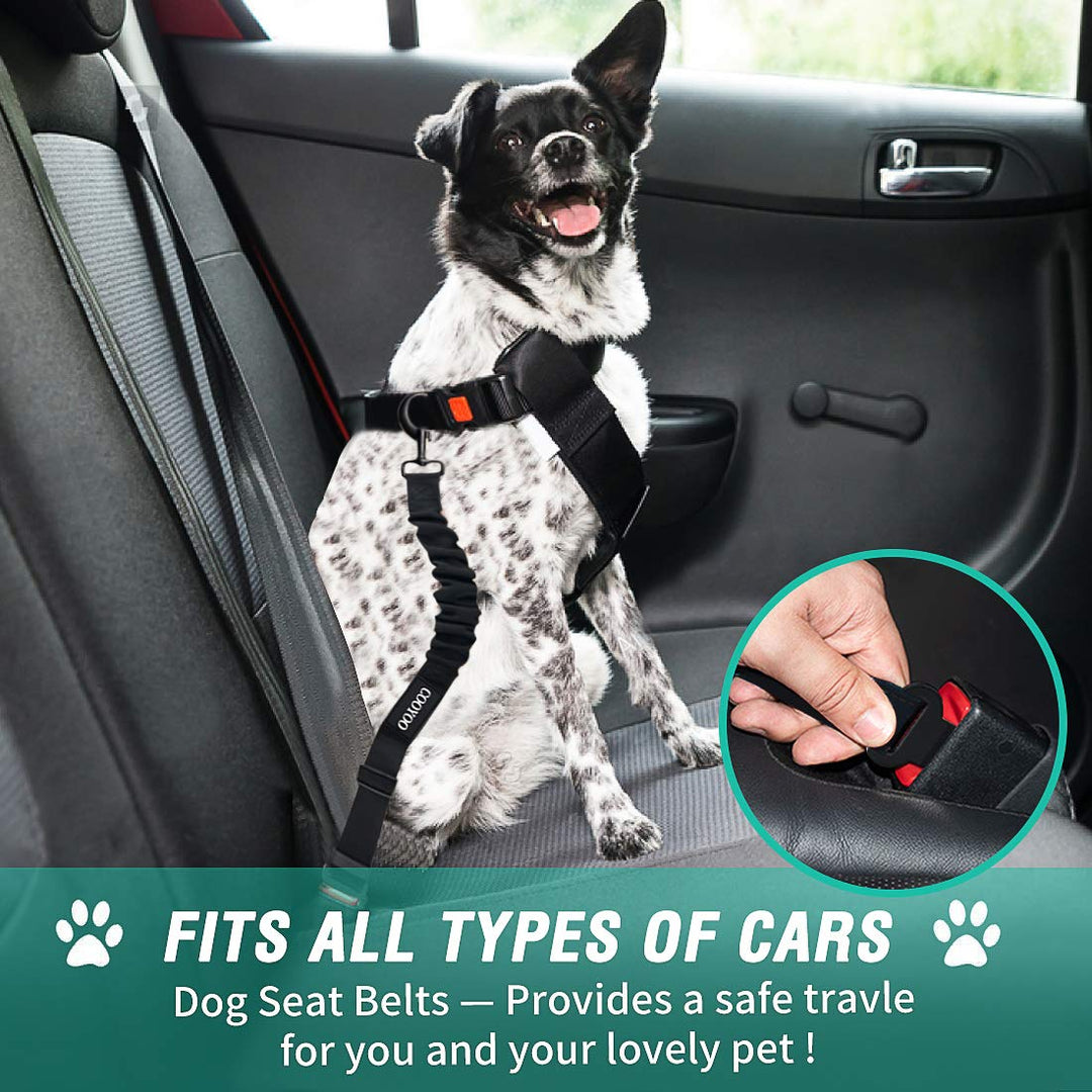 Dog Seat Belt,3 Piece Set Retractable Dog Car Harness Adjustable Dog Seat Belt for Vehicle Nylon Pet Safety Seat Belts Heavy Duty &amp; Elastic