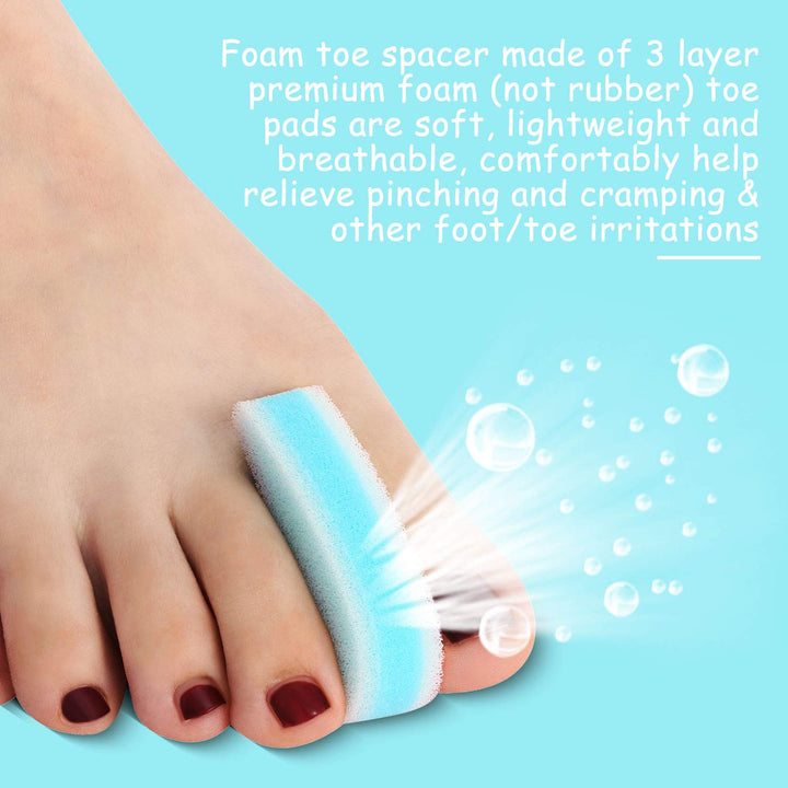 16 Pieces Foam Toe Spacers 3 Layer Toe Separators Toe S
