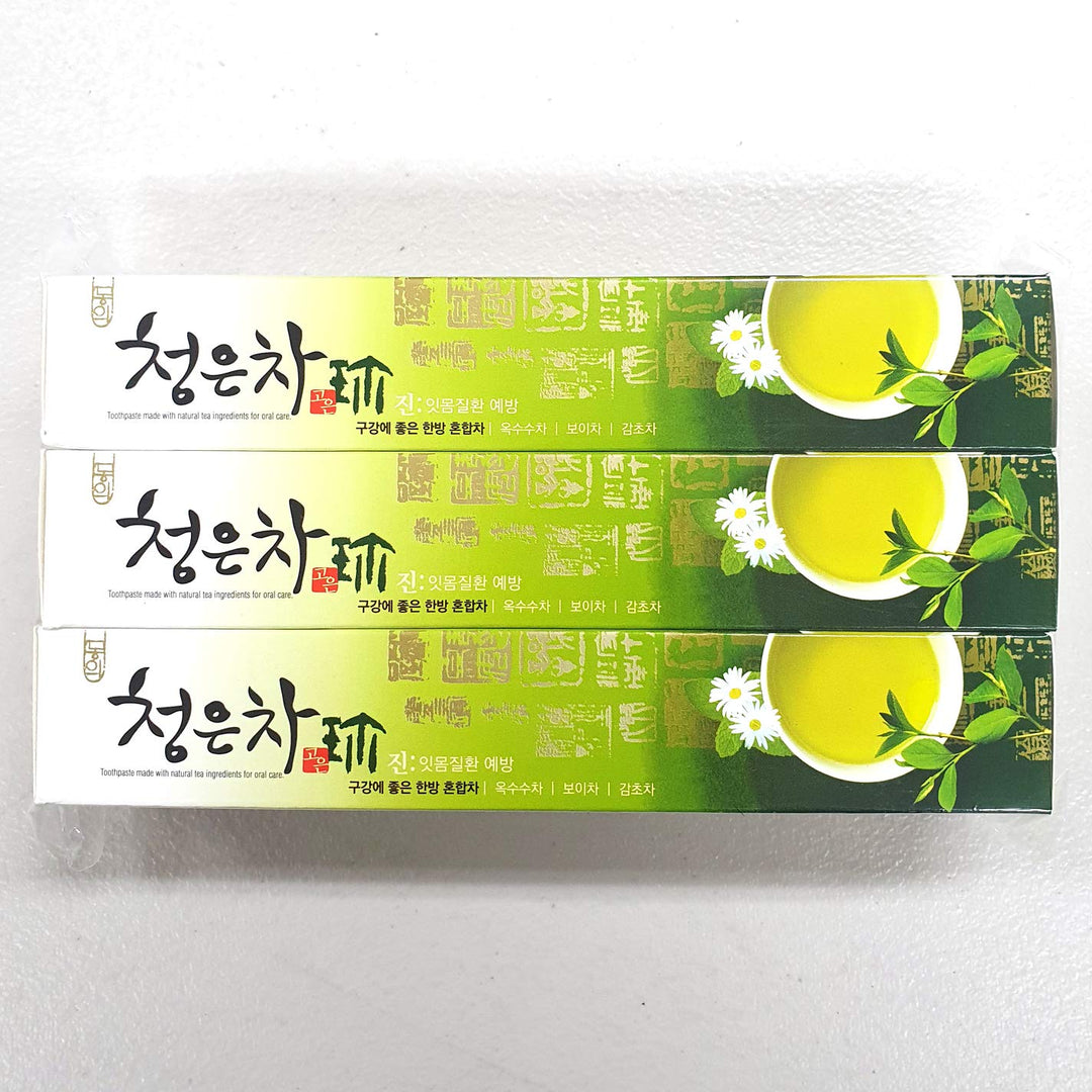 2080 ChungunTea Herbal Tea Toothpaste Dental Clinic by Korean Oral Care 4.58 Oz/130 grms x 3