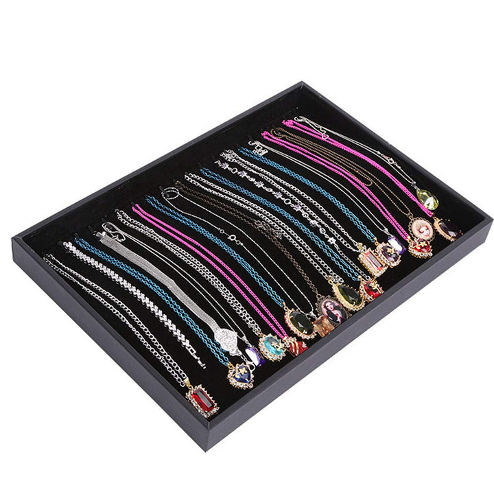 Black Velvet Stackable 20 Hooks Necklace Jewelry Tray S