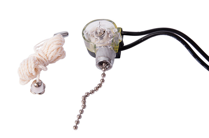 GSW-31 Electrical Pull Chain Switch, SPST, ON-OFF, 6 A/125V AC, 6 inch Wire Terminal, Nickel