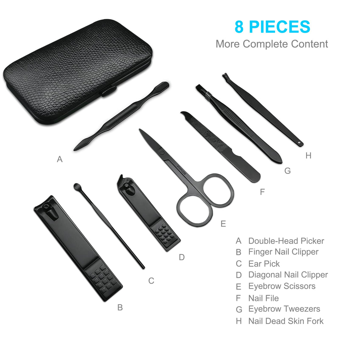 8Pcs Manicure Manicure Set, Nail Kit, Pedicure Kit, Nail Clippers, Professional Grooming Kit, Stainless Steel Manicure Kit, Professional Pedicure Kit Nail Scissors Grooming Kit, Travel Grooming Kit.