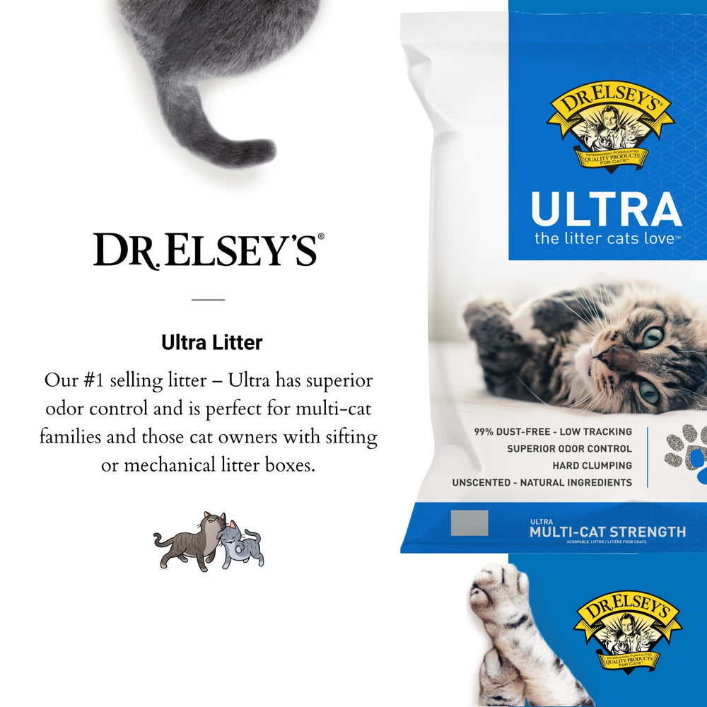 Premium Clumping Cat Litter - Ultra - 99.9% Dust-Free, Low Tracking, Hard Clumping, Superior Odor Control, Unscented & Natural Ingredients