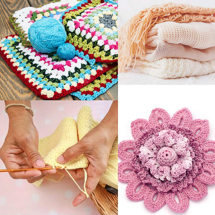 Crochet Needle Set, Include 10 PCS Small Double End Golden Aluminum Crochet Hooks Sweater Yarn Knitting Needles, 10 PCS Knitting Crochet Markers Ring, 10 PCS Knitting Stitch Markers for Craft