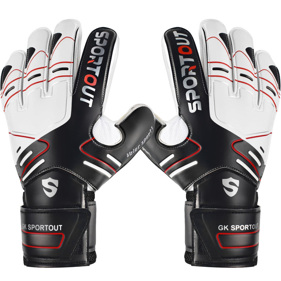 Youth&Adult Goalie Goalkeeper Gloves,Strong Grip for The Toughest Saves, with Finger Spines to Give Splendid Protection to Prevent Injuries,3 Colors (Black, 9)