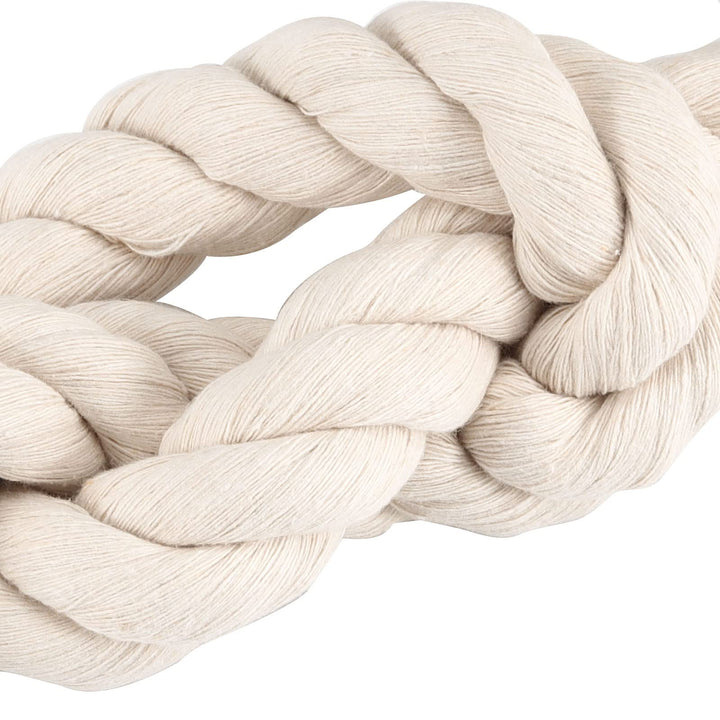 1 Inch x 50 Feet Natural Twisted Cotton Rope, Natural Thick Soft Rope, Cotton Craft Rope for Sports Tug of War, Outdoor Sports, Wedding, Home Decoration, Beige