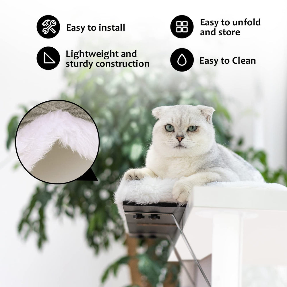 Pet Cat Window Seat Wall Mount Perch House Pets Furniture Saving Space All Around 360° Sunbath for Cats,Durable Steady Cat Shelf for Kitten