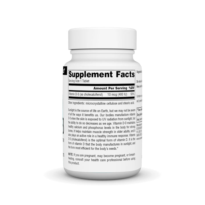 Source Naturals Vitamin D-3 400 IU 200 tablets