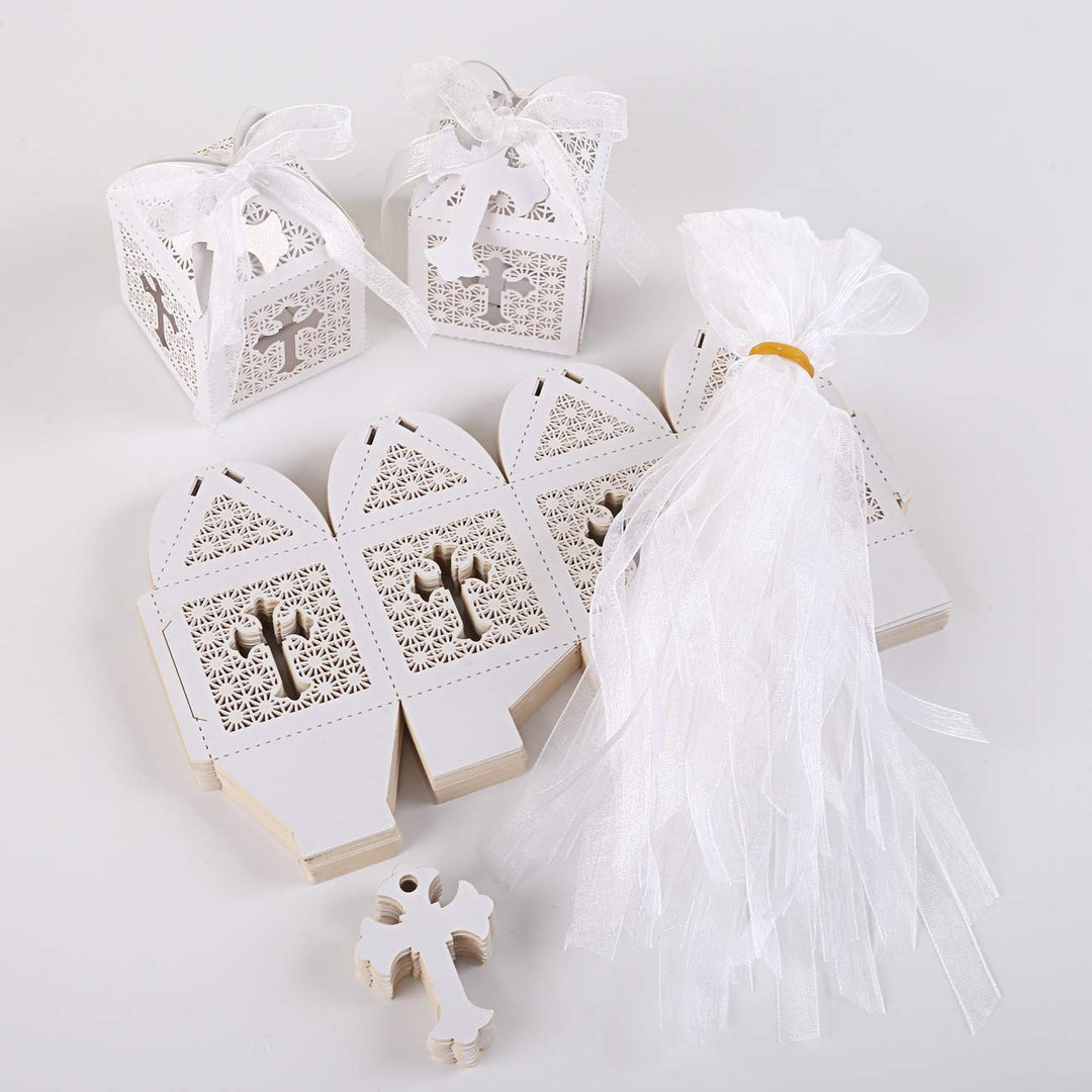 LEMESO Laser Cut Favor Boxes, 2x2x2in Small Gift Boxes 