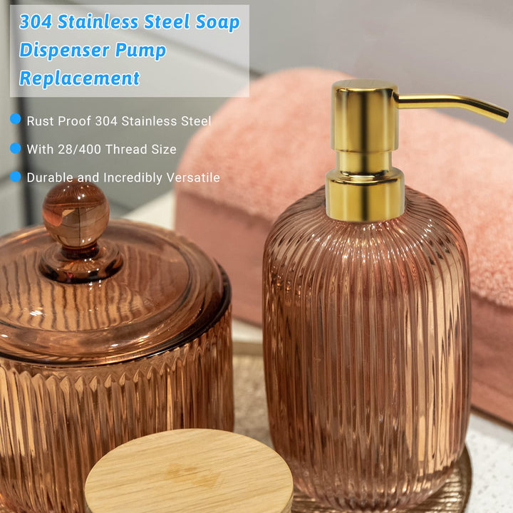 MroMax 3Pcs 304 Stainless Steel Soap and Lotion Dispens