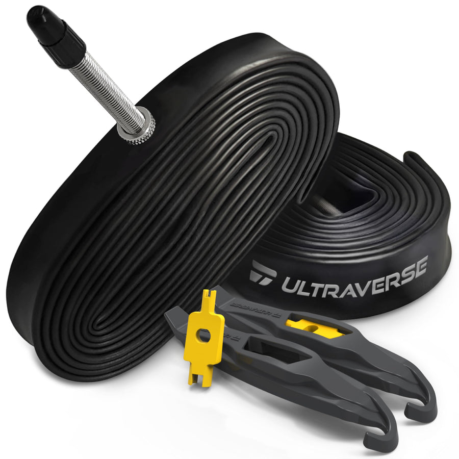 Bike Inner Tube for 700x23-25c, 28 inch Bicycle Wheel Sizes with 48mm Presta Valve - Butyl Rubber Tubes for Road and Gravel Bikes - 2 Tubes with 2 tire levers Included