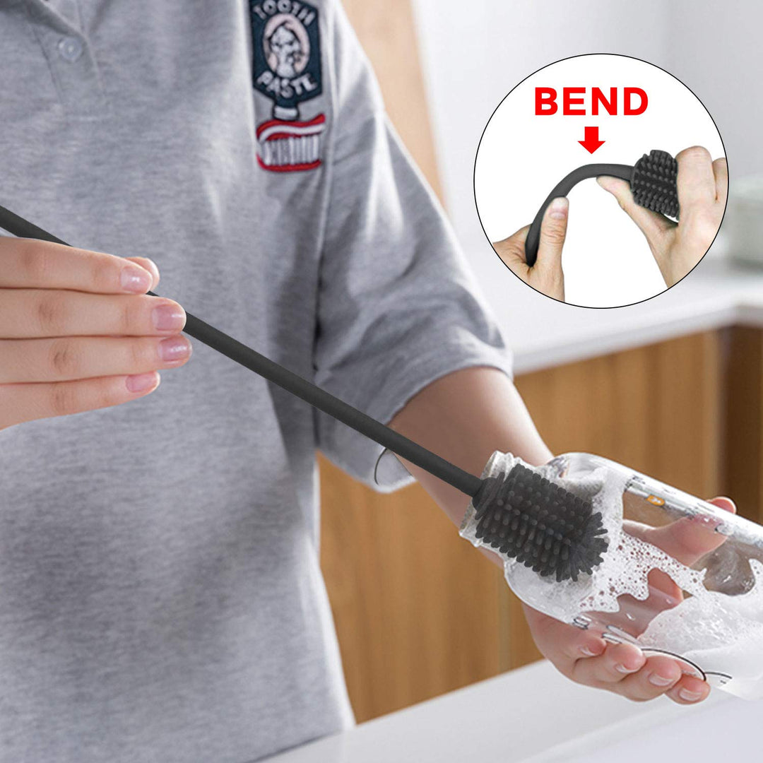 Gute Silicone Bottle Brush, Bottle Cleaner Brushes Set 