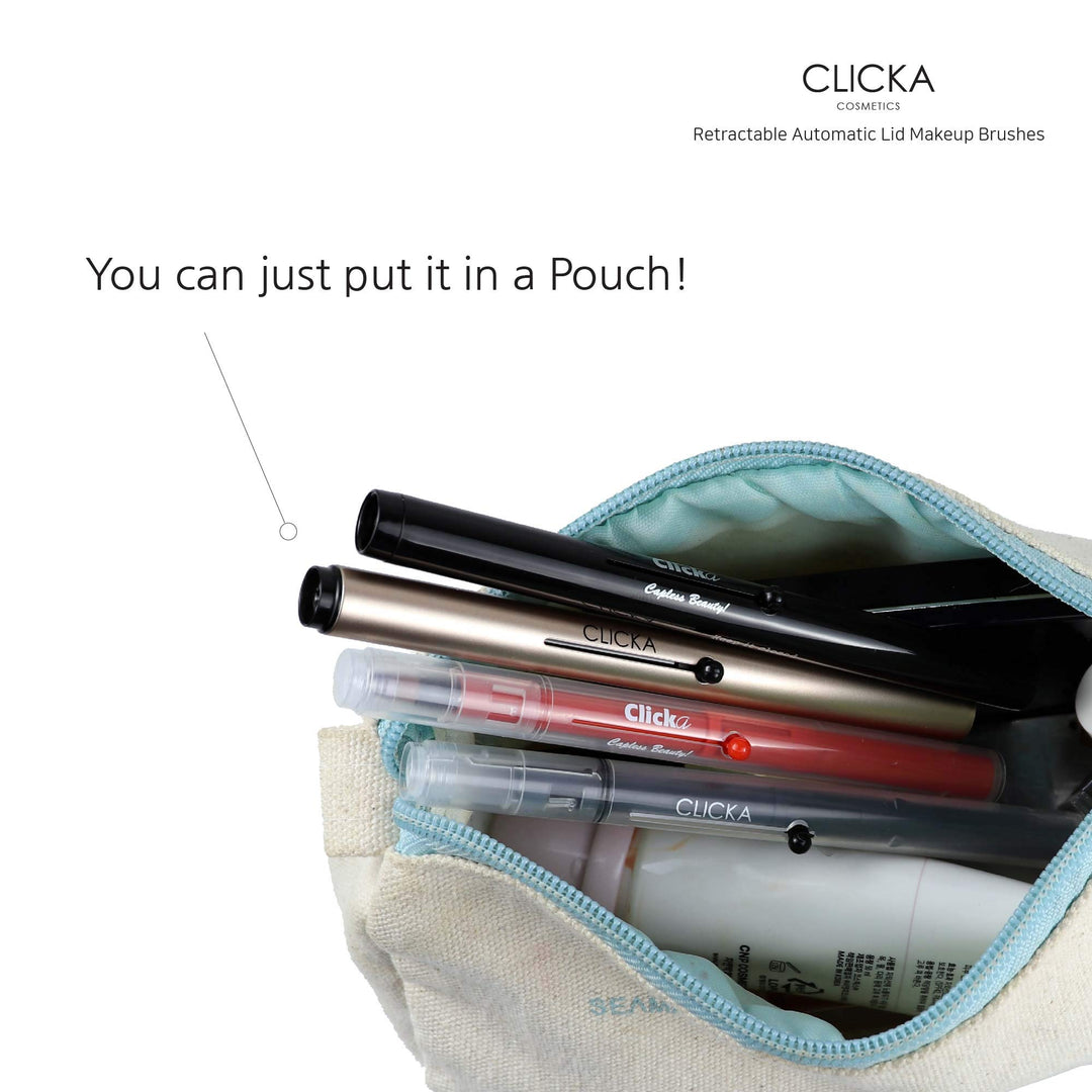 Retractable Automatic Lid Shadow Brush (Champagne gold)