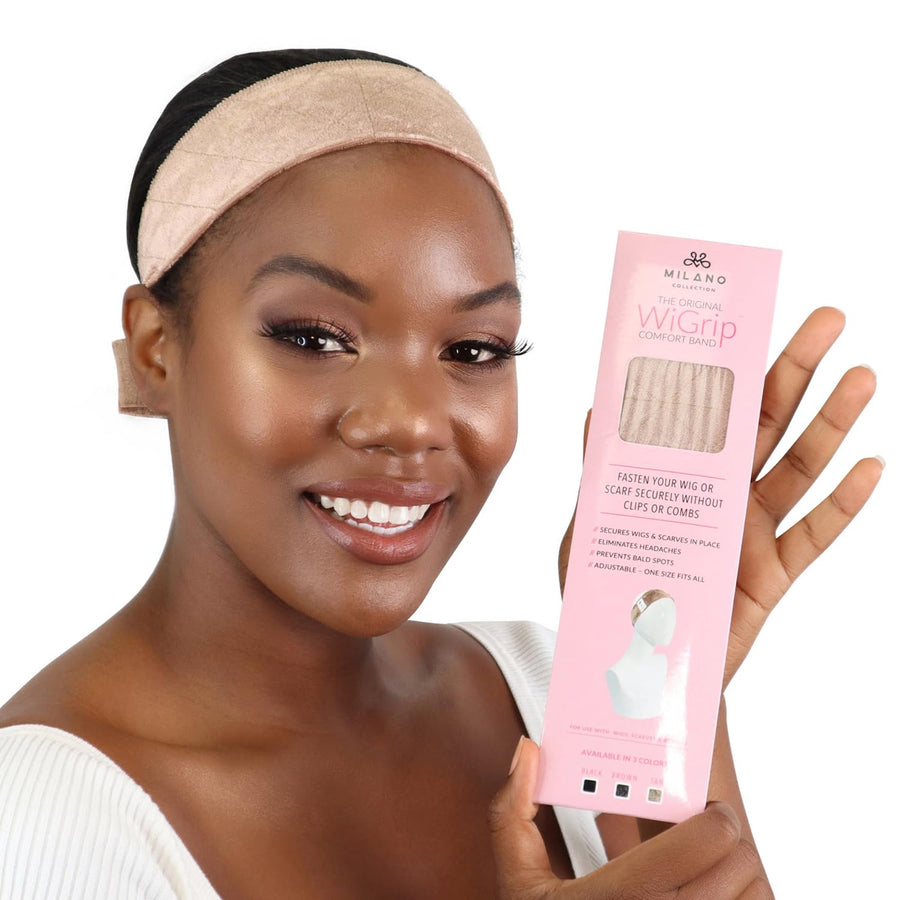 WiGrip, The Original Comfort Grip Band, Adjustable Wig Band for Tension-Free Glueless Wig, Nonslip Wig Headband, Tension-Free, One Size Fits All, Tan