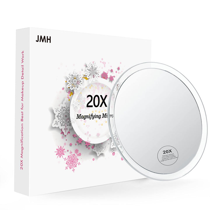 JMH 20X Magnifying Mirror with 3 Suction Cups for Easy 