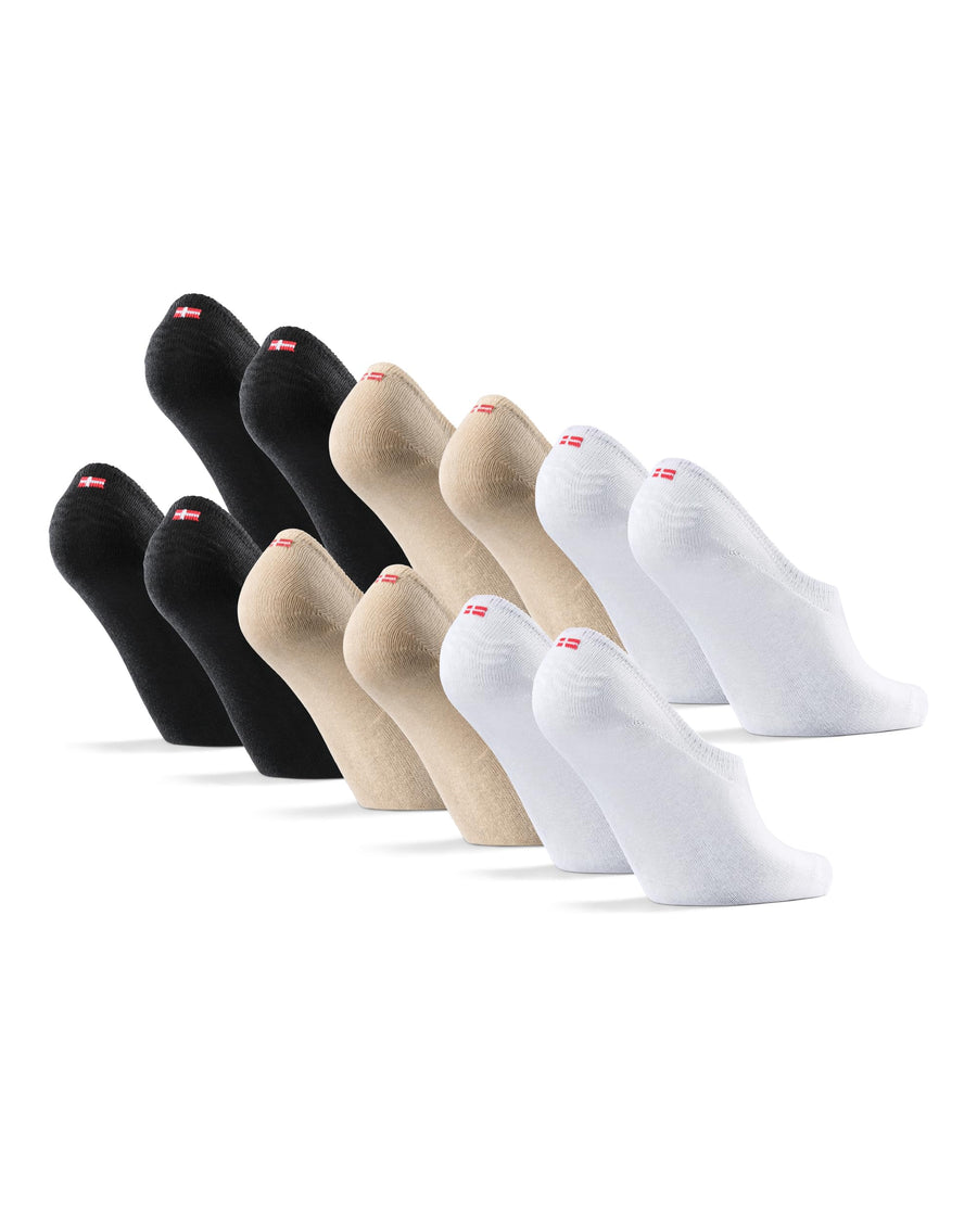 6 Pack No Show Socks, Non Slip, Invisible, Sneaker, Men & Women, Black, Large