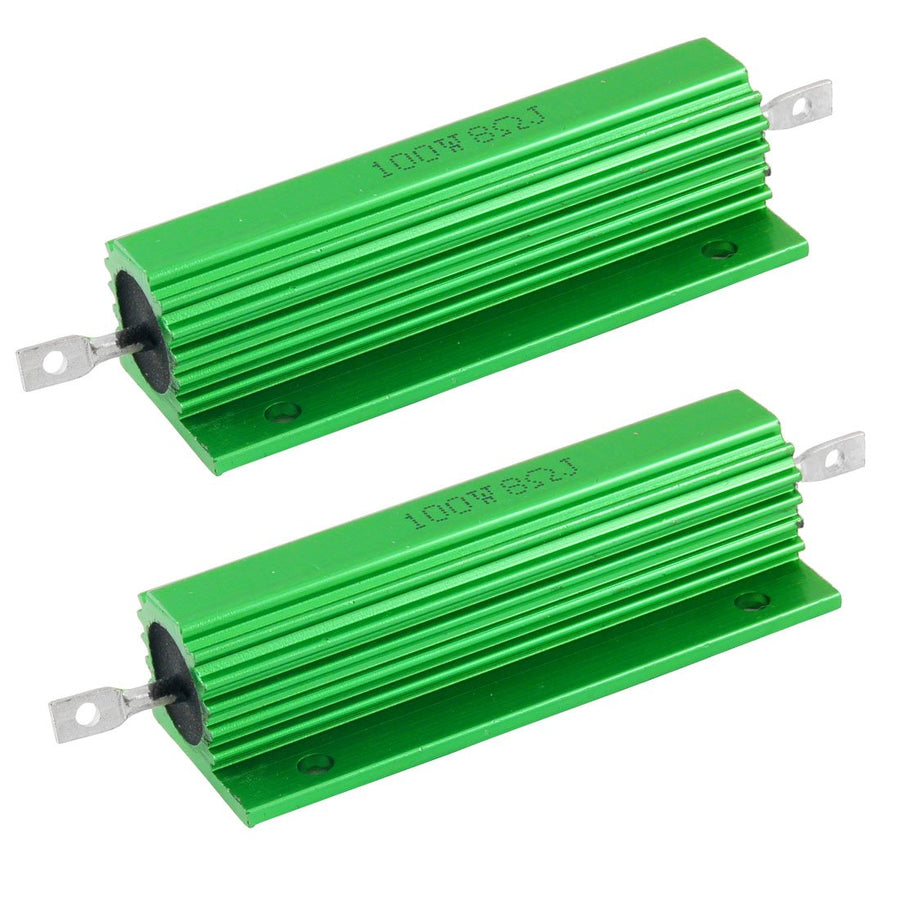 uxcell 100W 8 Ohm Screw Tap Mounted Aluminum Housed Wirewound Resistors 2 Pcs