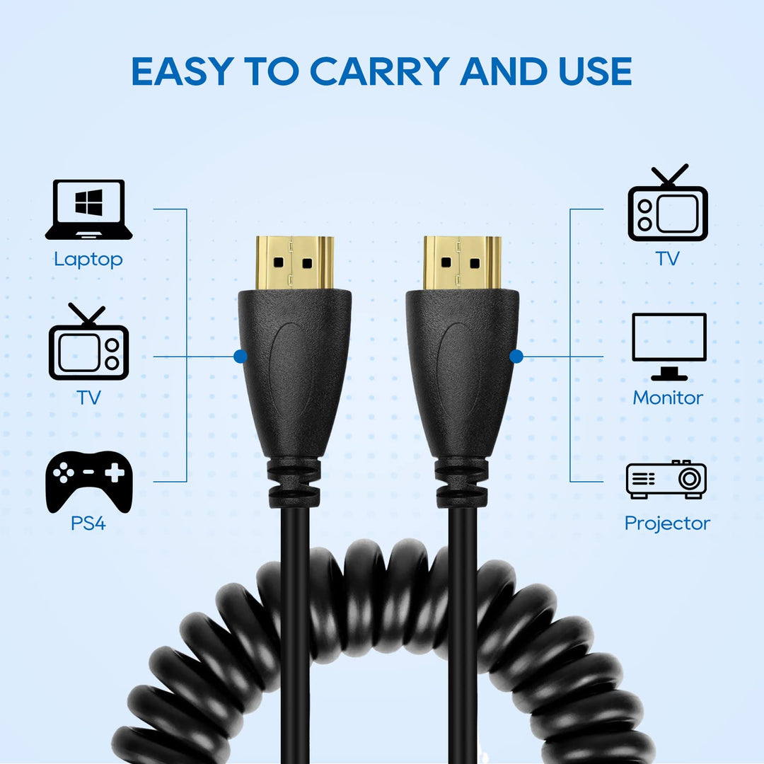 UCEC 4k Full HDMI to Full HDMI Coiled Cable for Atomos 