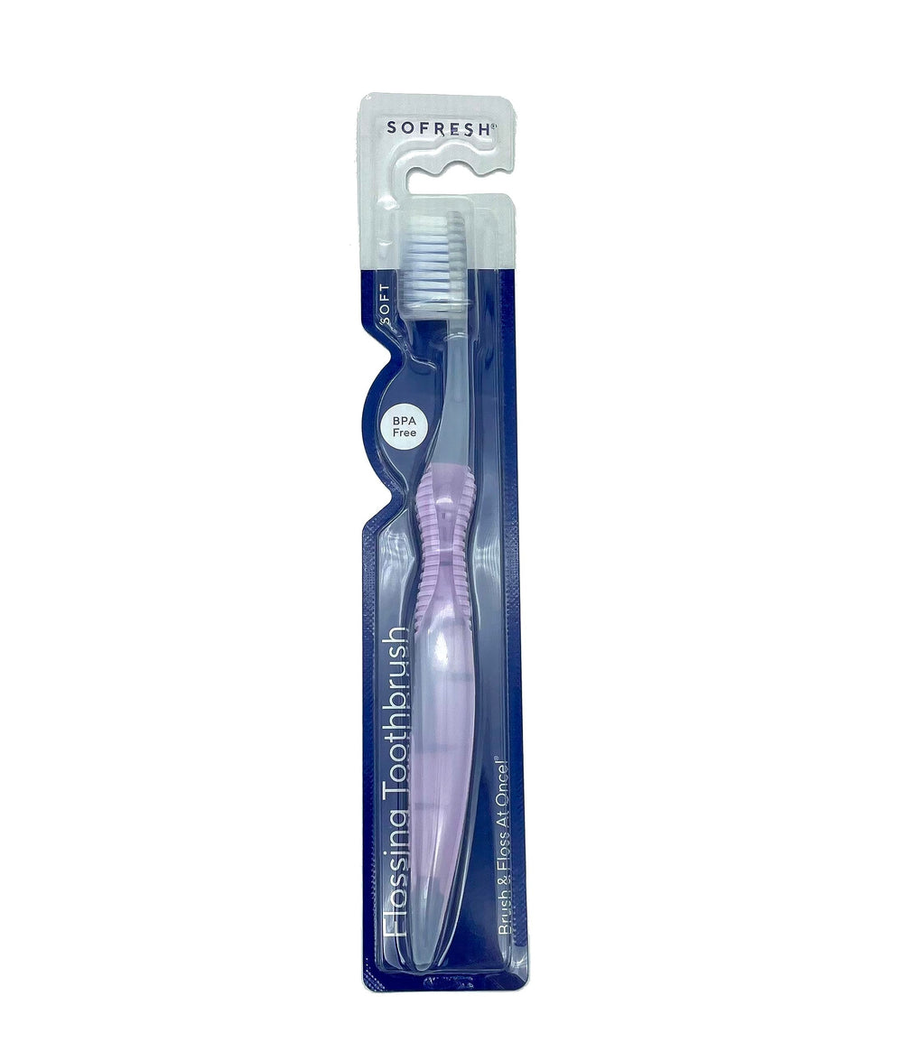 One Sofresh Flossing Toothbrush Soft Full Size Assorted