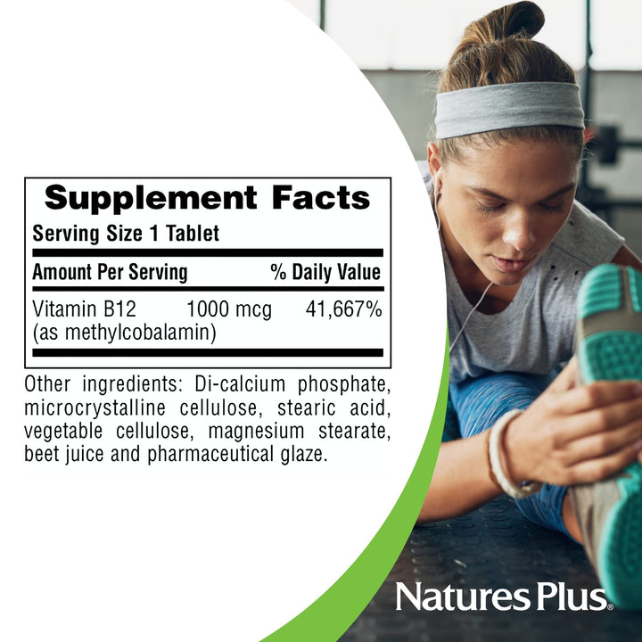 NaturesPlus Vitamin B12 (Methylcobalamin) - 1000 mcg, 9