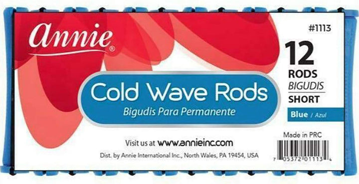 Short Cold Wave Rods with Rubber Band for Hair Curling and Perm Styling - Blue - Set of 3 Packs of 12 (36 Pieces)