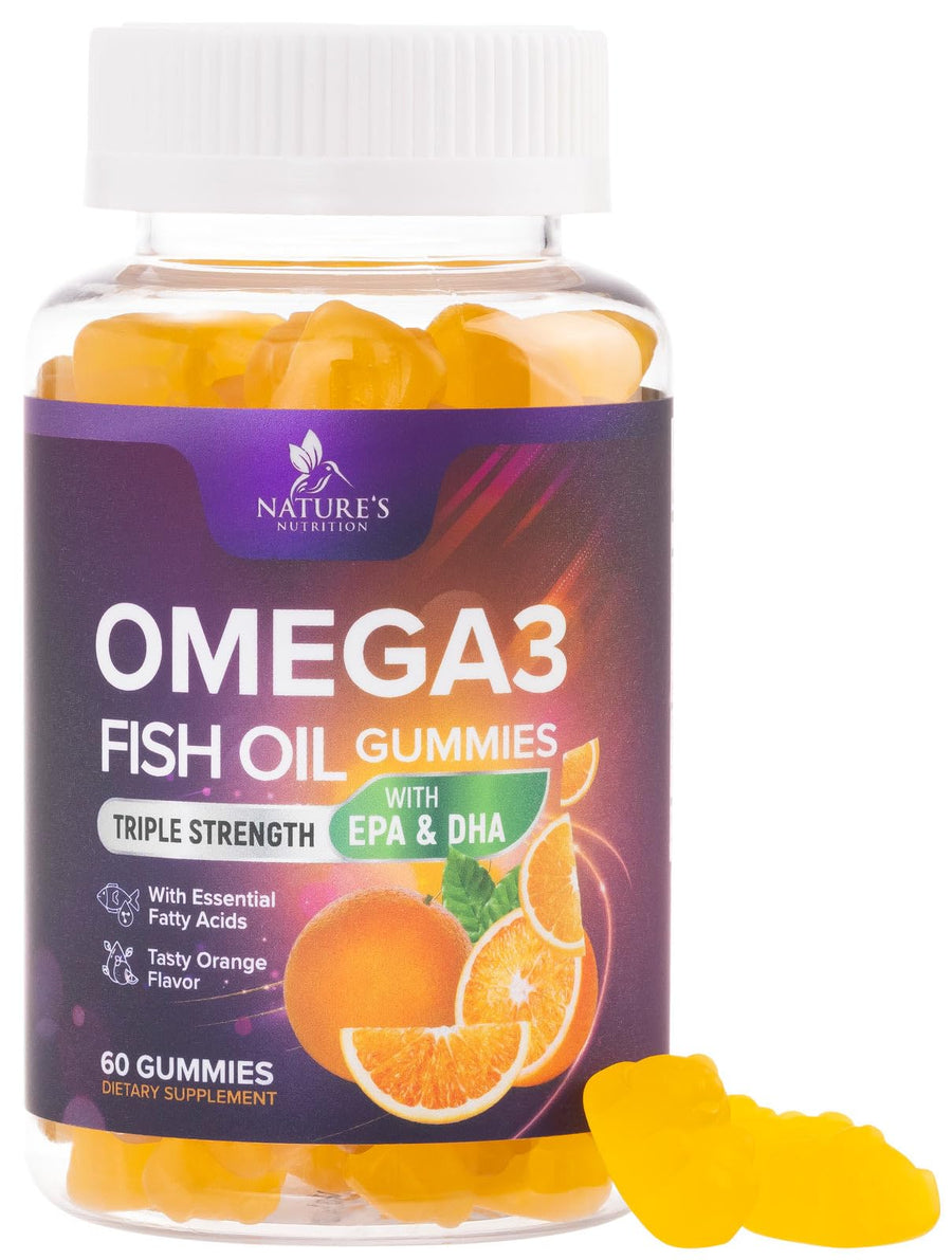 Omega 3 Fish Oil Gummies Tasty Natural Orange Flavor Ex