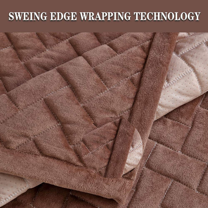 TEWENE Sofa Cover, Velvet Couch Cover Anti-Slip Section