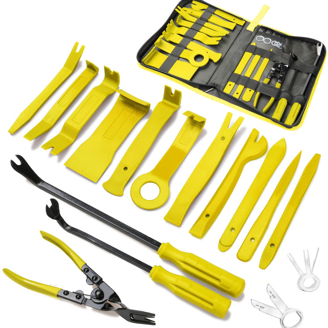 Poraxy 19Pcs Trim Removal Tool,Car Panel Door Audio Tri