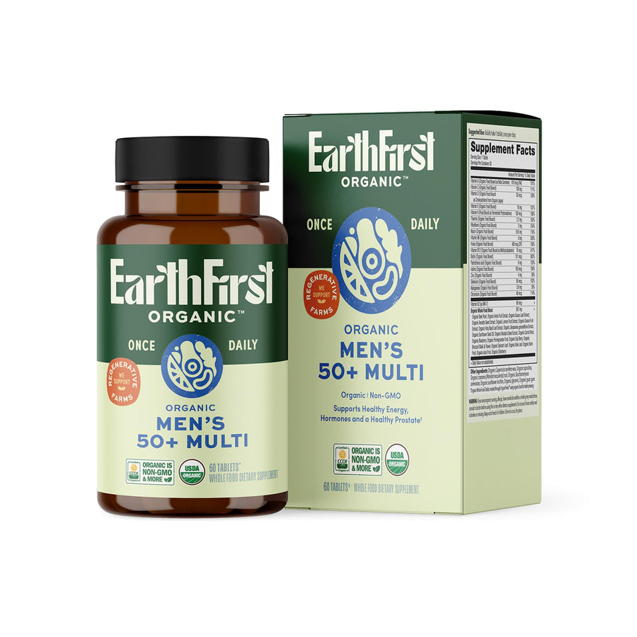 Once Daily Multivitamin for Men 50, 19 Vitamins from Herbs & Superfoods, Supports Prostate Health, Energy Levels, and Strong Bones, 60 Count