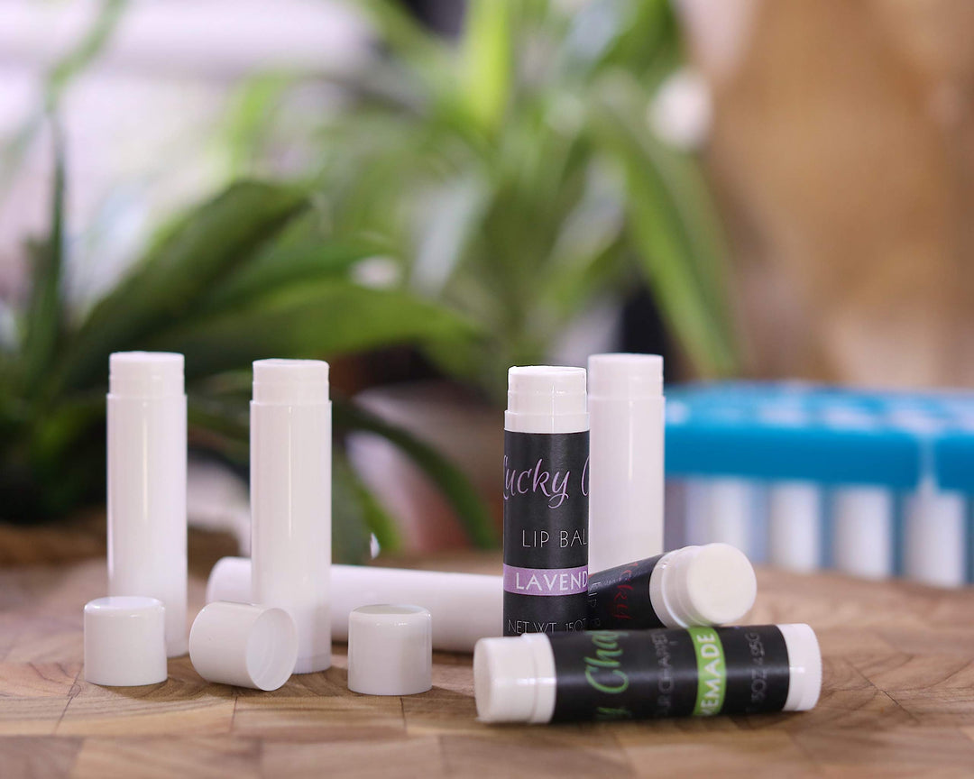 Lip Balm Crafting Kit – Includes Lip Balm Pouring Tray &amp; 50 White 0.15oz (4.25g) Balm Tubes