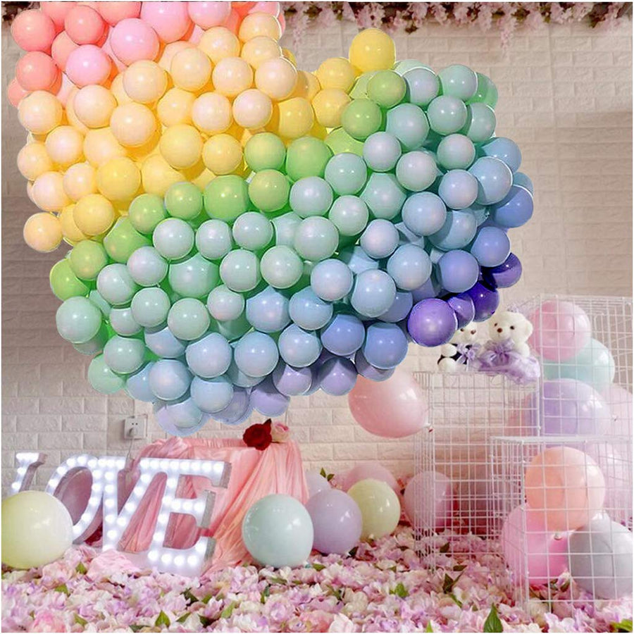 5 Inch Small Pastel Balloons Macaron Assorted Candy Colored Balloons for Rainbow Arch Birthday Baby Shower Party Decor Supplies Helium Balloon Garland Tower - 200pcs