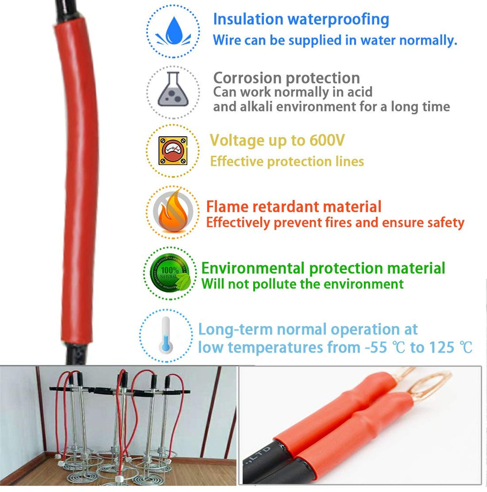 Purple-fox 3:1 Heat Shrink Tubing Adhesive-Lined Heat Shrinkable Tube Waterproof Insulation Sealing DIY (Dia 1-1/4” (30mm))