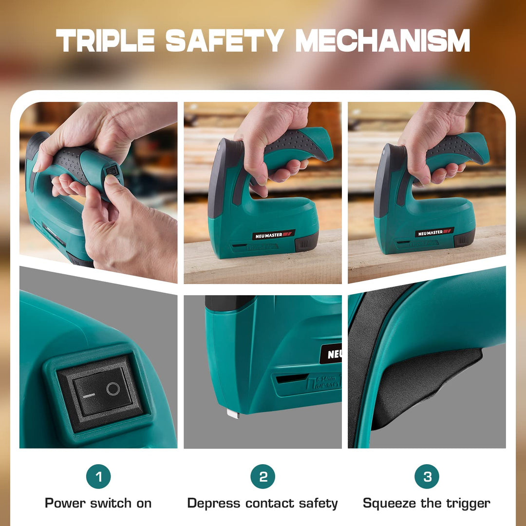 NEU MASTER Cordless Staple Gun, 2 in 1 Electric Brad Na