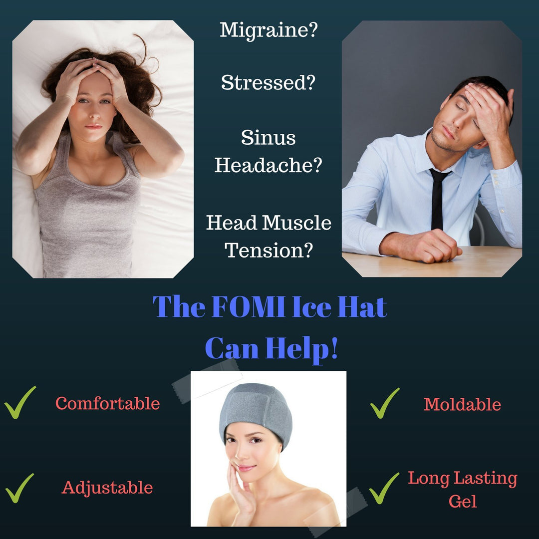 Migraine Gel Ice Hat by FOMI Care | Cooling Headache Pa